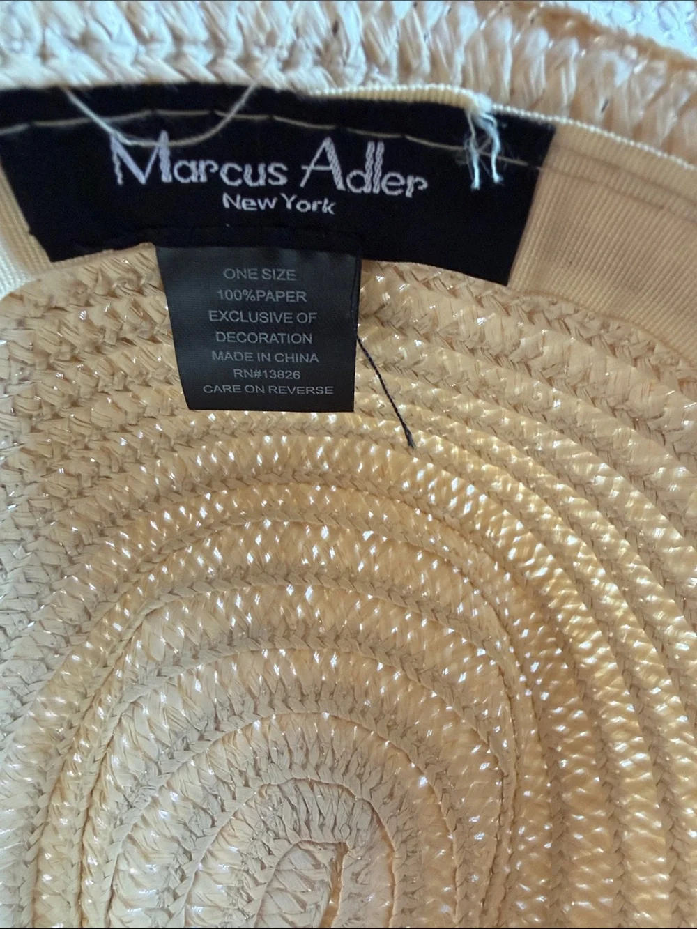 Marcus‎ Adler Woven Paper Straw Sun Hat  New York One Size Women’s
